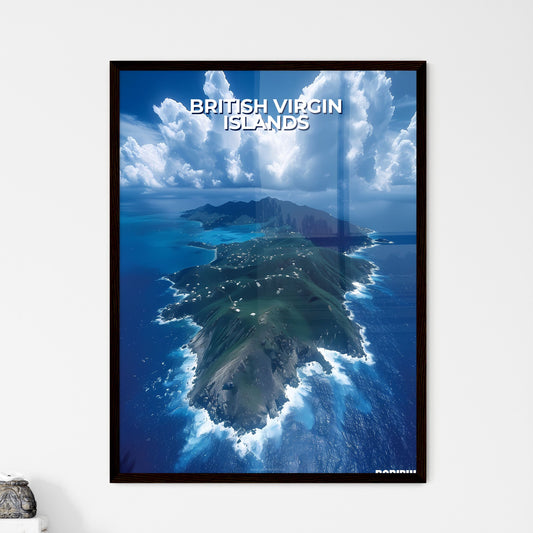 Colorful Artwork of a Tropical Island in the - Framed Art Print