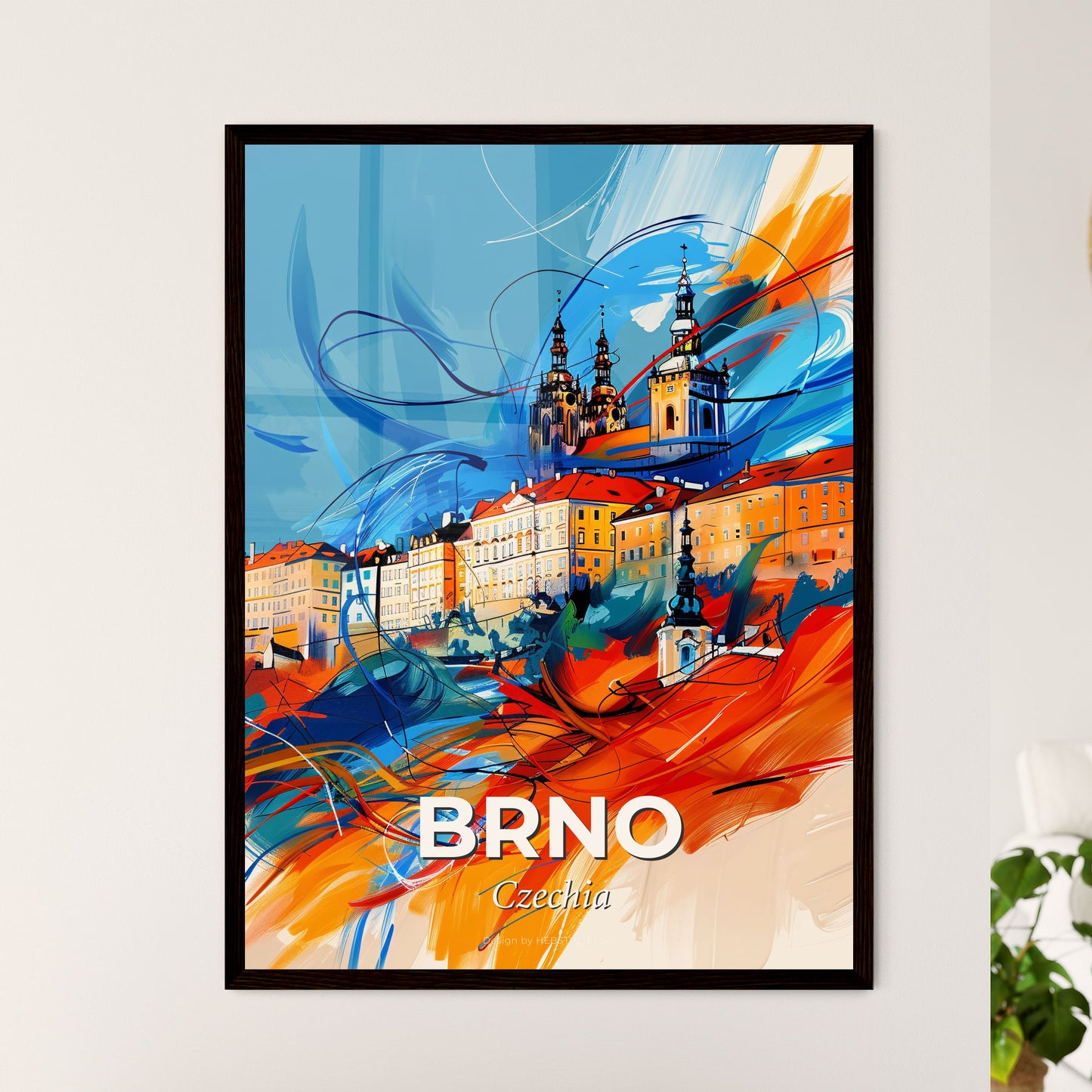 Vibrant Brno, Czechia - A Colorful Painting Of A City