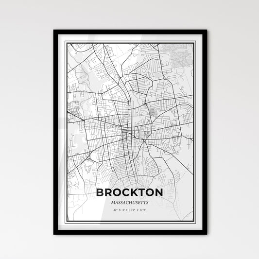 Brockton Massachusetts - Scandinavian Style City Map for Modern Home Decor