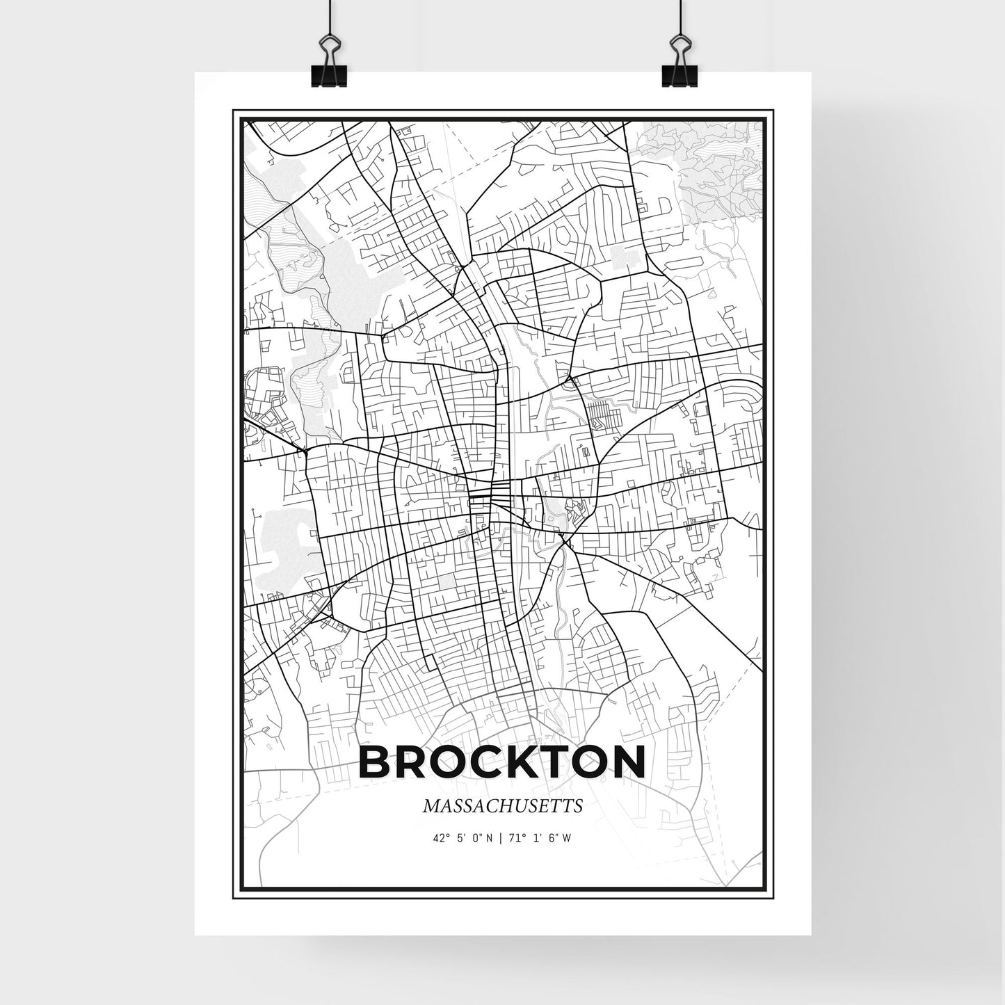 Brockton Massachusetts - Premium City Map Poster