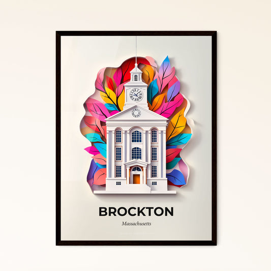 Vivid Brockton, Massachusetts - a church with a clock on the front of it