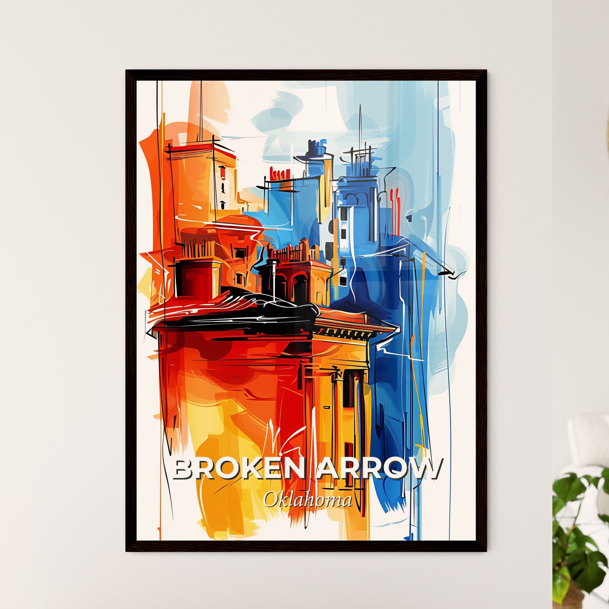 Vibrant Broken Arrow, Oklahoma - A Colorful Painting Of Buildings