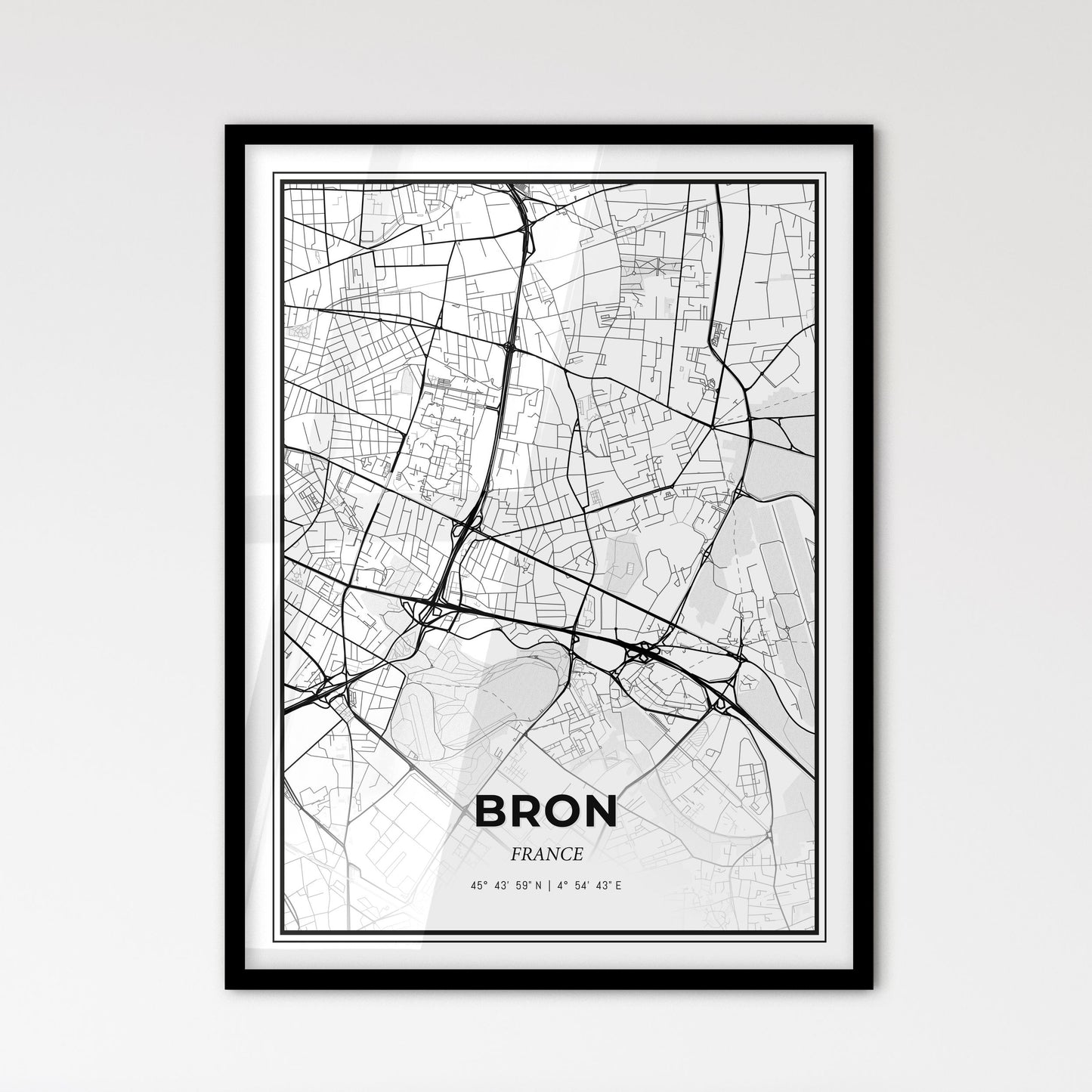 Bron France - Scandinavian Style City Map for Modern Home Decor