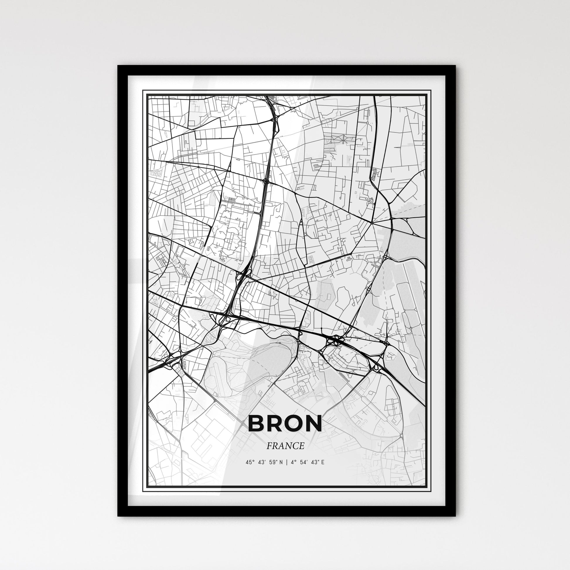 Bron France - Scandinavian Style City Map for Modern Home Decor