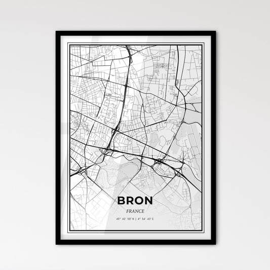 Bron France - Scandinavian Style City Map for Modern Home Decor