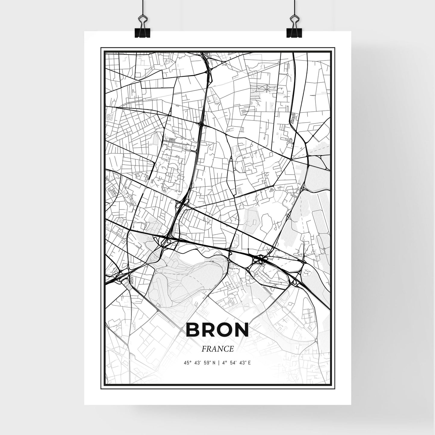 Bron France - Premium City Map Poster