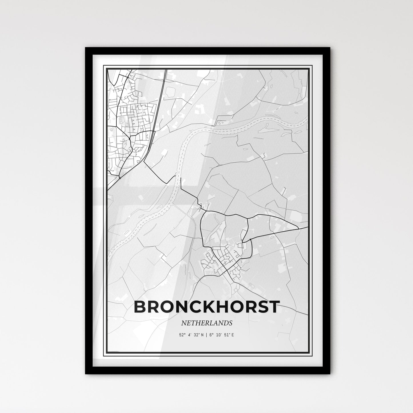  Bronckhorst Netherlands - Scandinavian Style City Map for Modern Home Decor