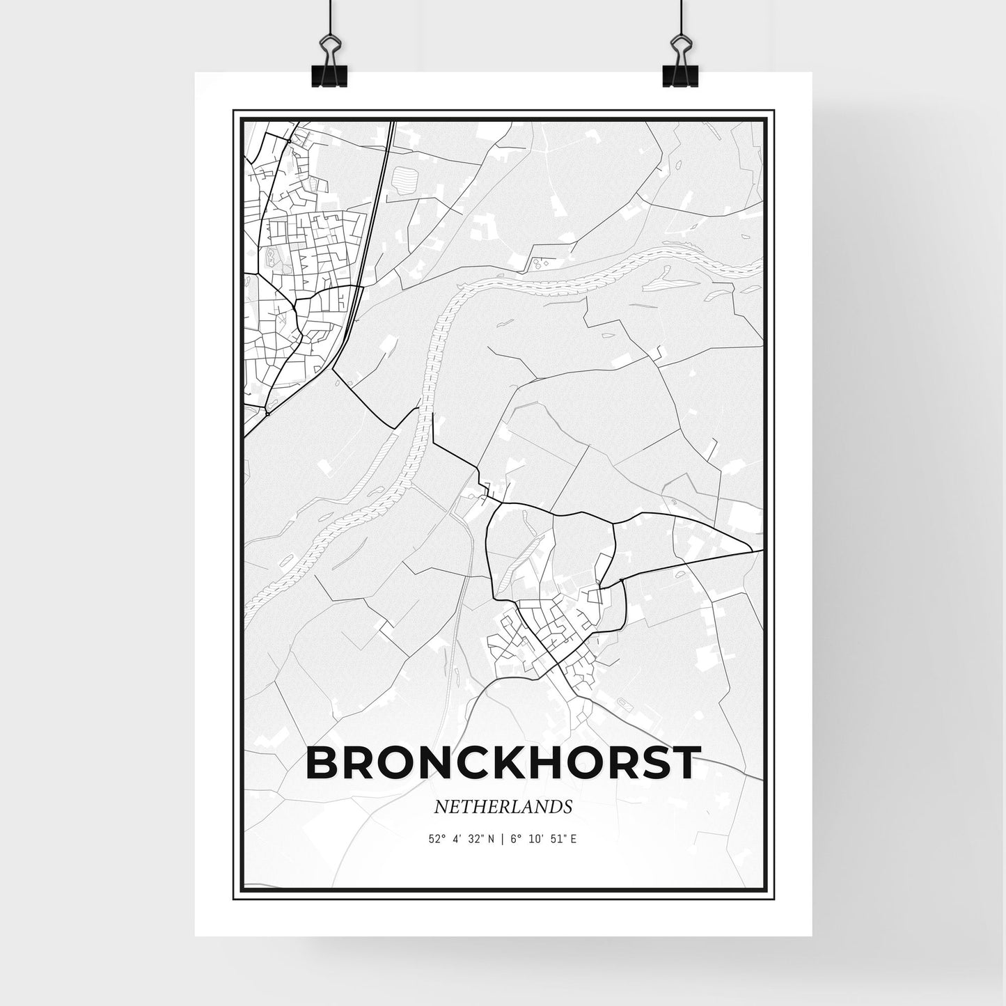  Bronckhorst Netherlands - Premium City Map Poster