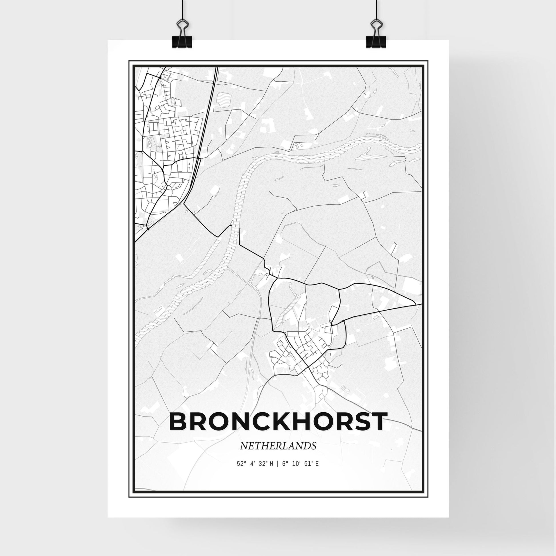  Bronckhorst Netherlands - Premium City Map Poster