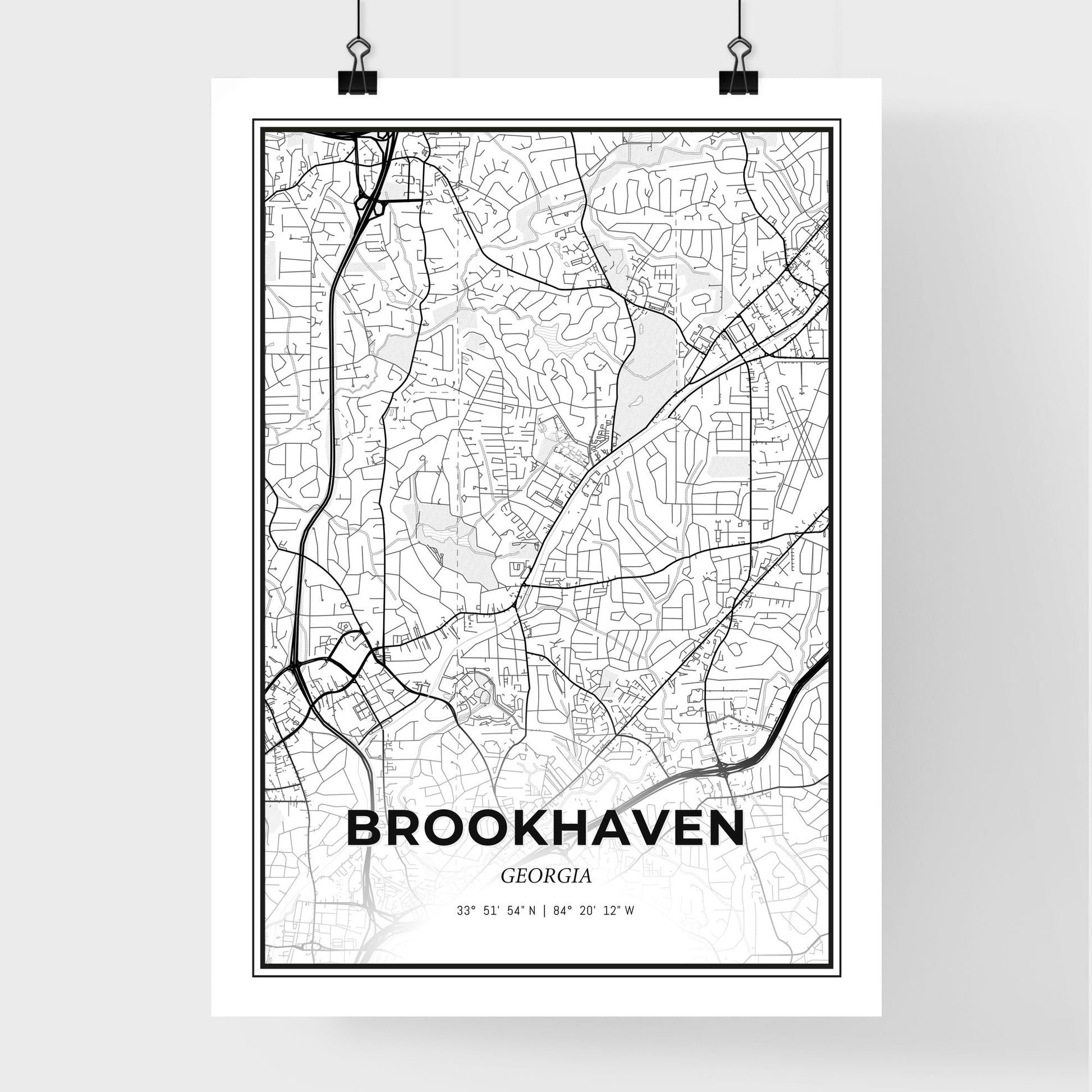 Brookhaven Georgia - Premium City Map Poster