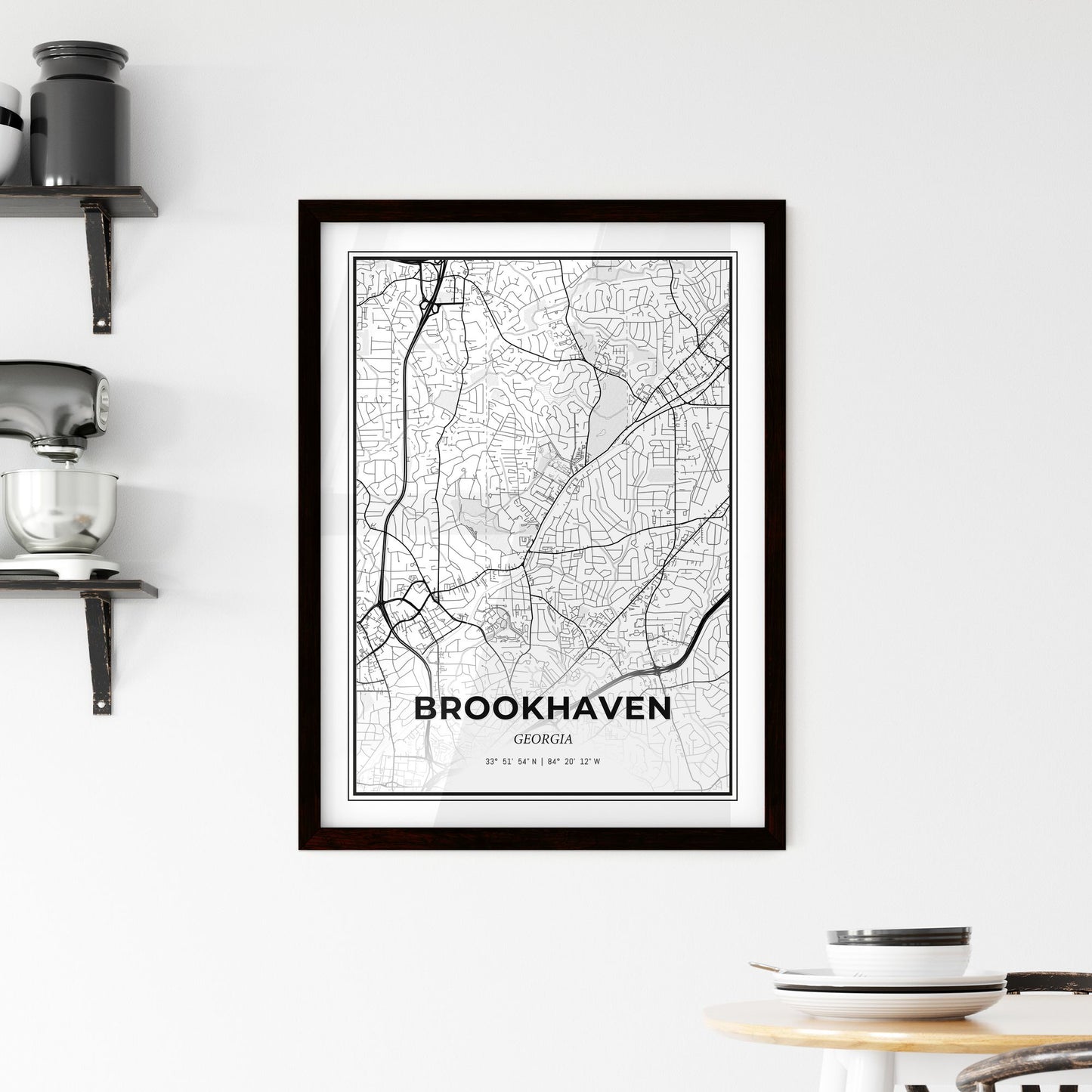 Brookhaven Georgia - Minimal City Map