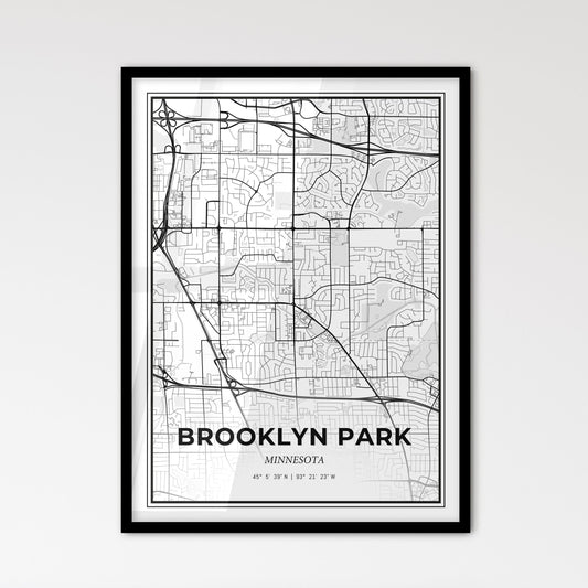 Brooklyn Park Minnesota - Scandinavian Style City Map for Modern Home Decor