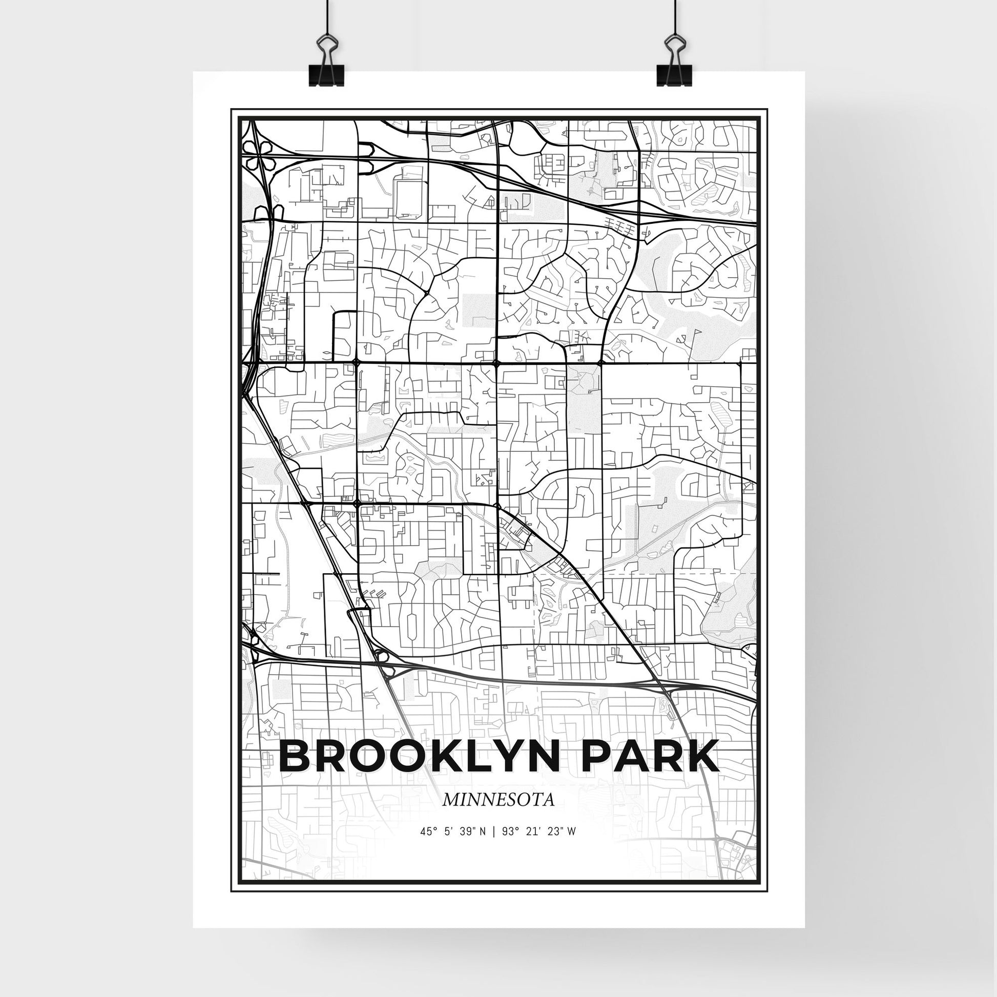 Brooklyn Park Minnesota - Premium City Map Poster