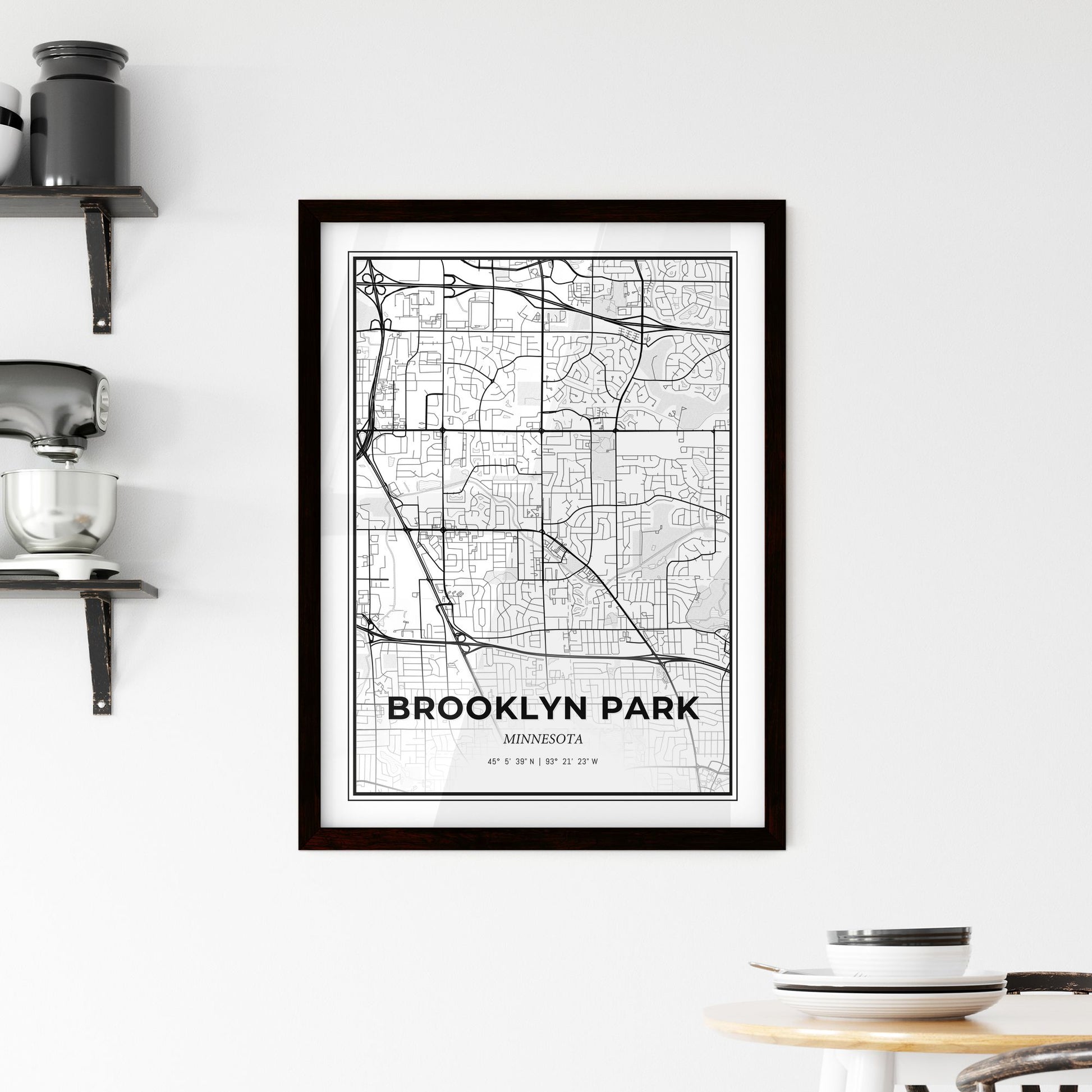 Brooklyn Park Minnesota - Minimal City Map