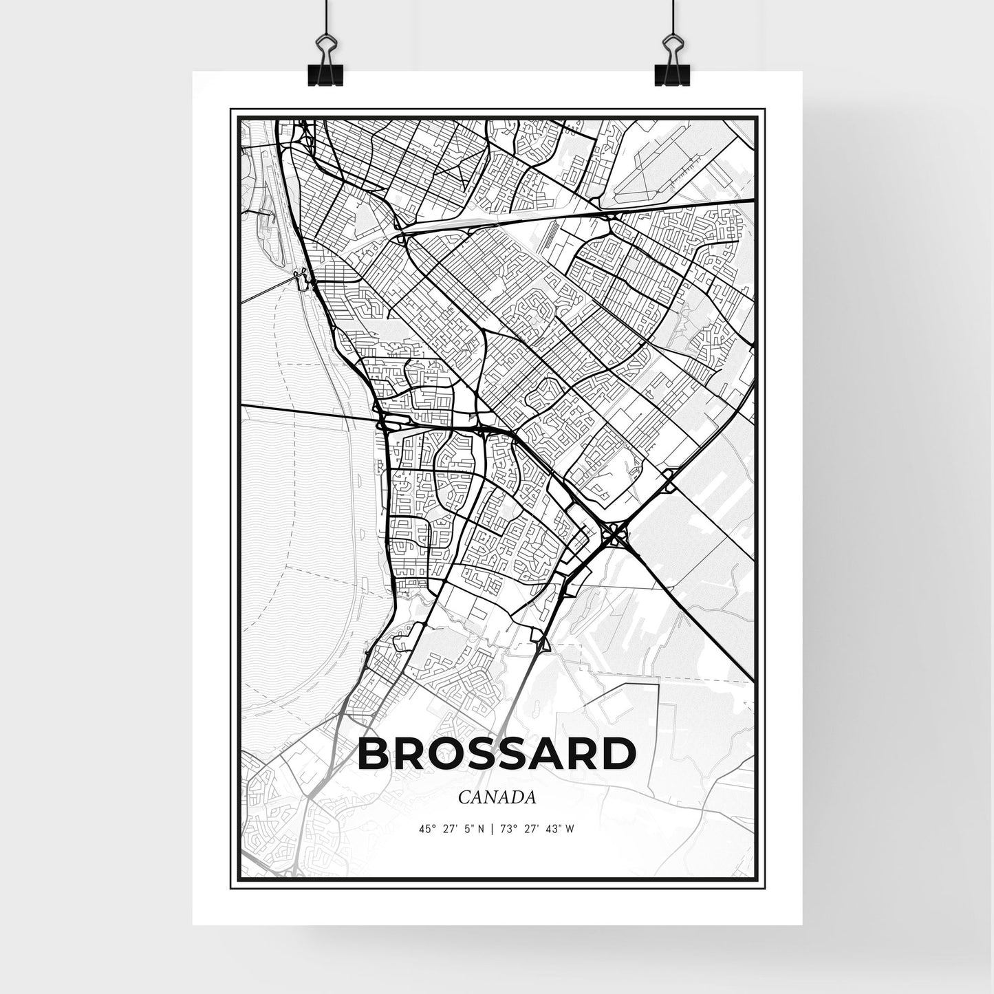 Brossard Canada - Premium City Map Poster