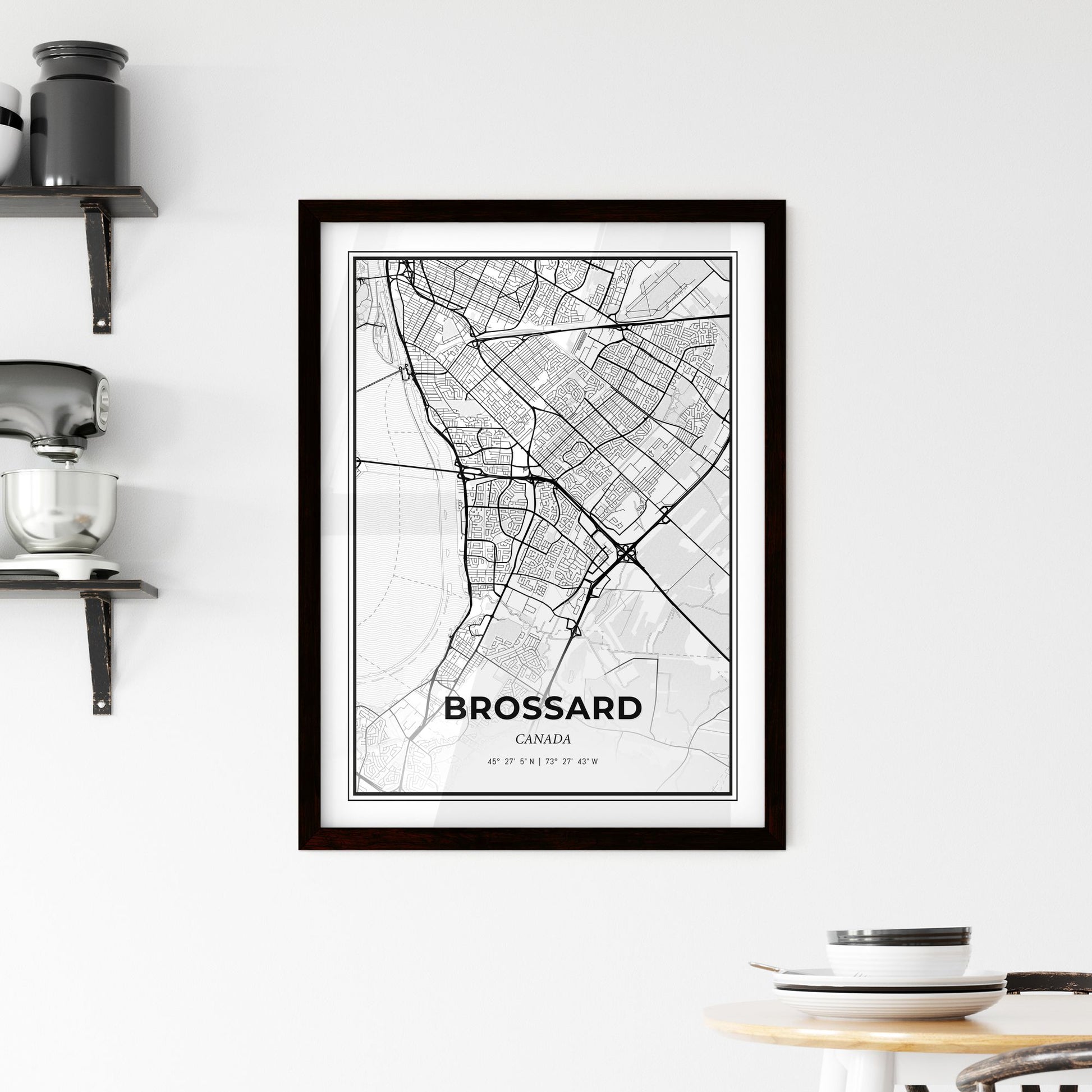 Brossard Canada - Minimal City Map