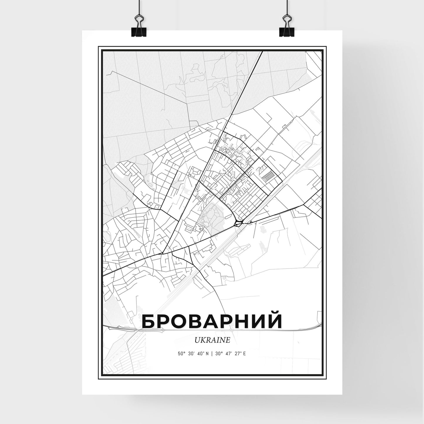 Brovary Ukraine - Premium City Map Poster