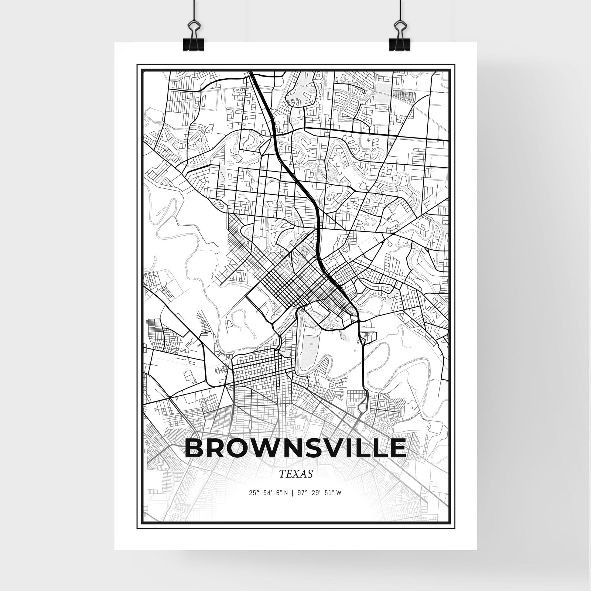 Brownsville Texas - Premium City Map Poster