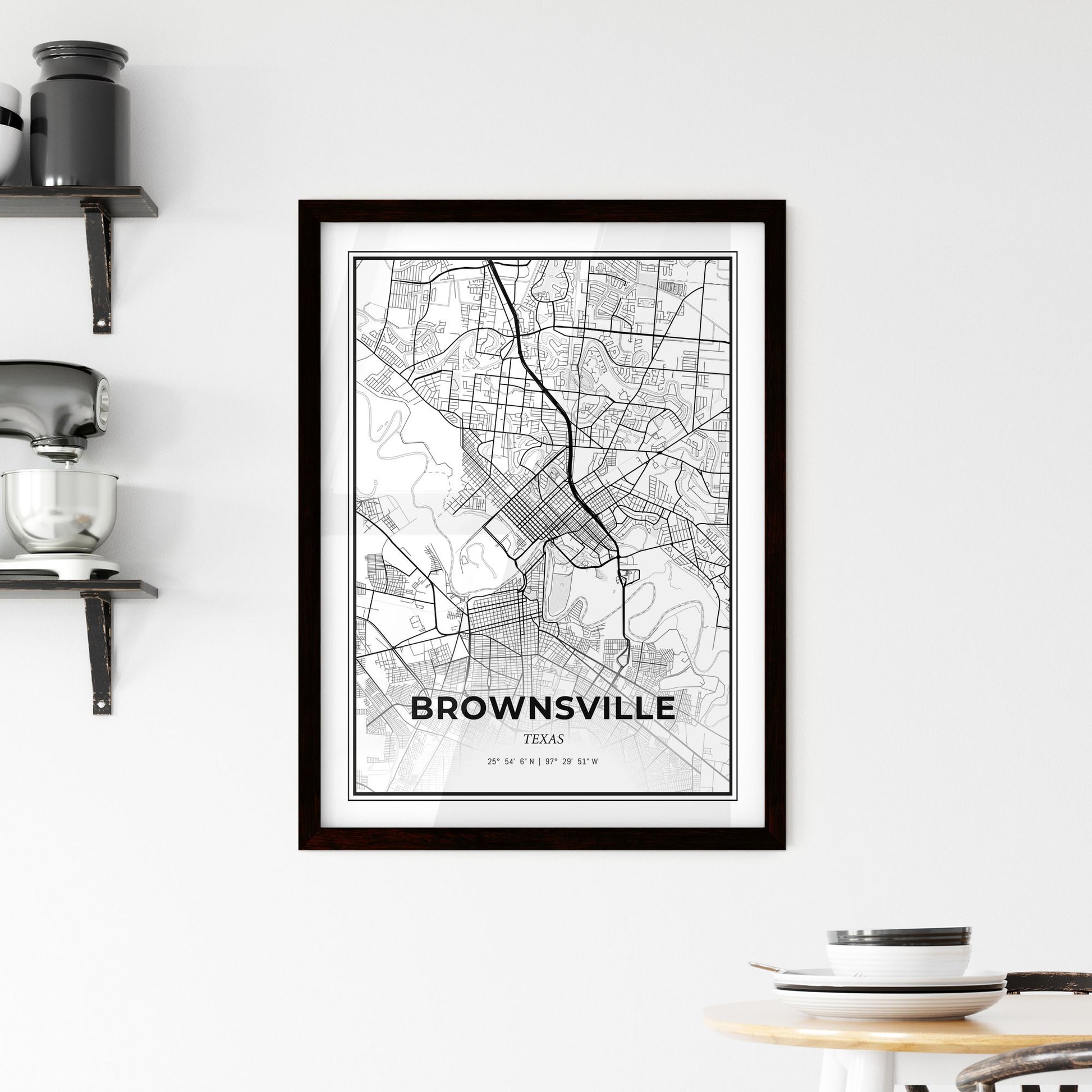 Brownsville Texas - Minimal City Map