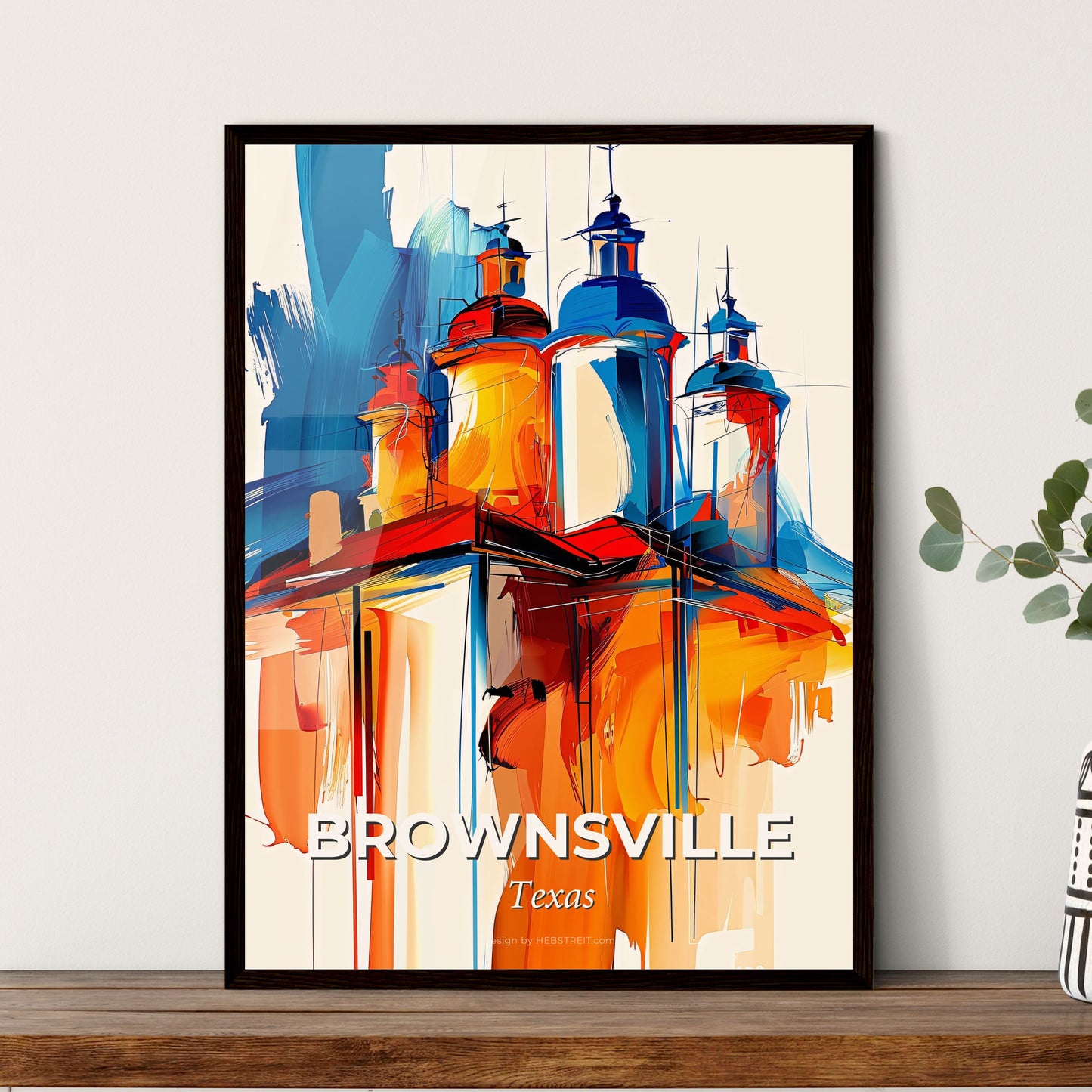 Vibrant Brownsville, Texas - A Painting Of A Building With Towers