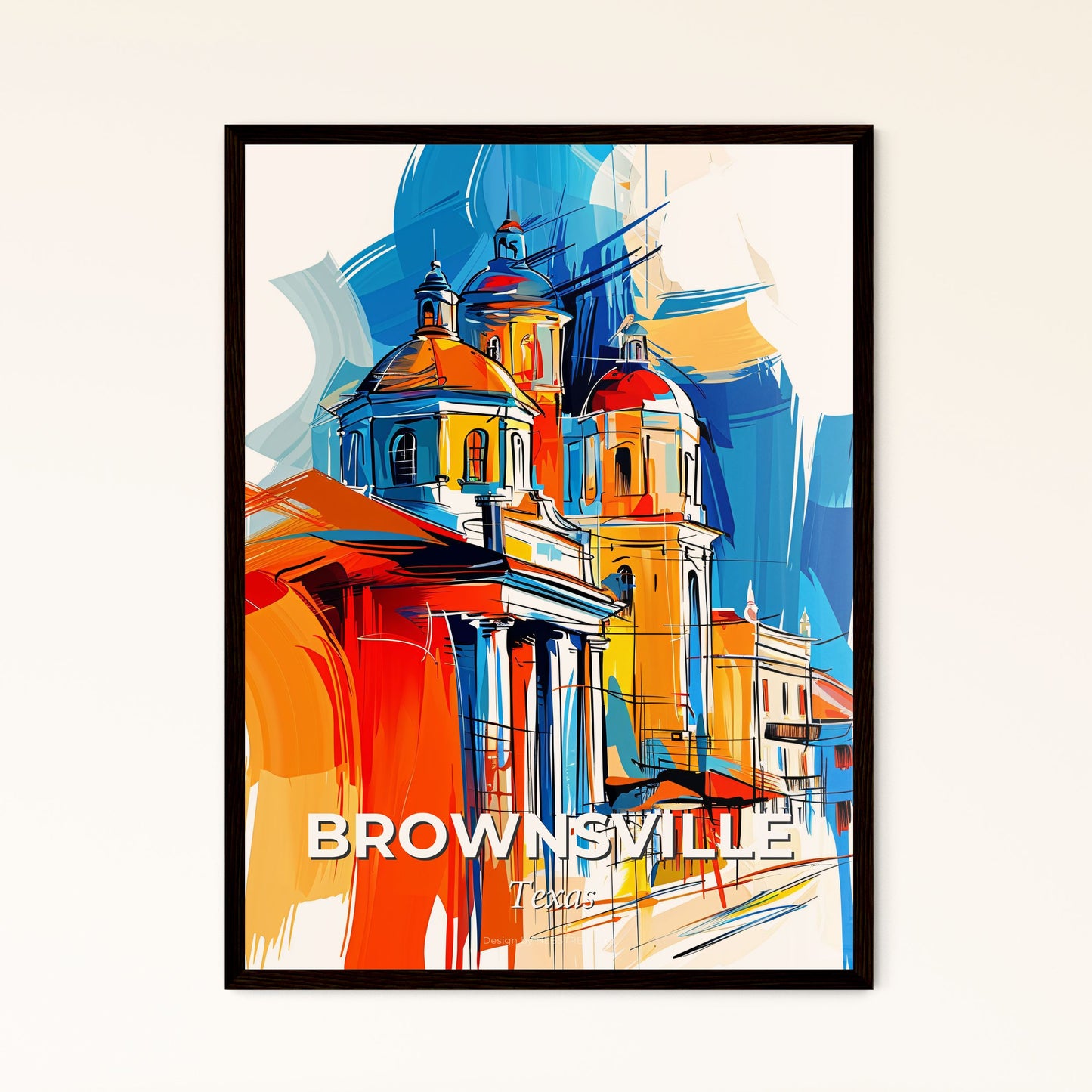 Vibrant Brownsville, Texas - A Painting Of A Building