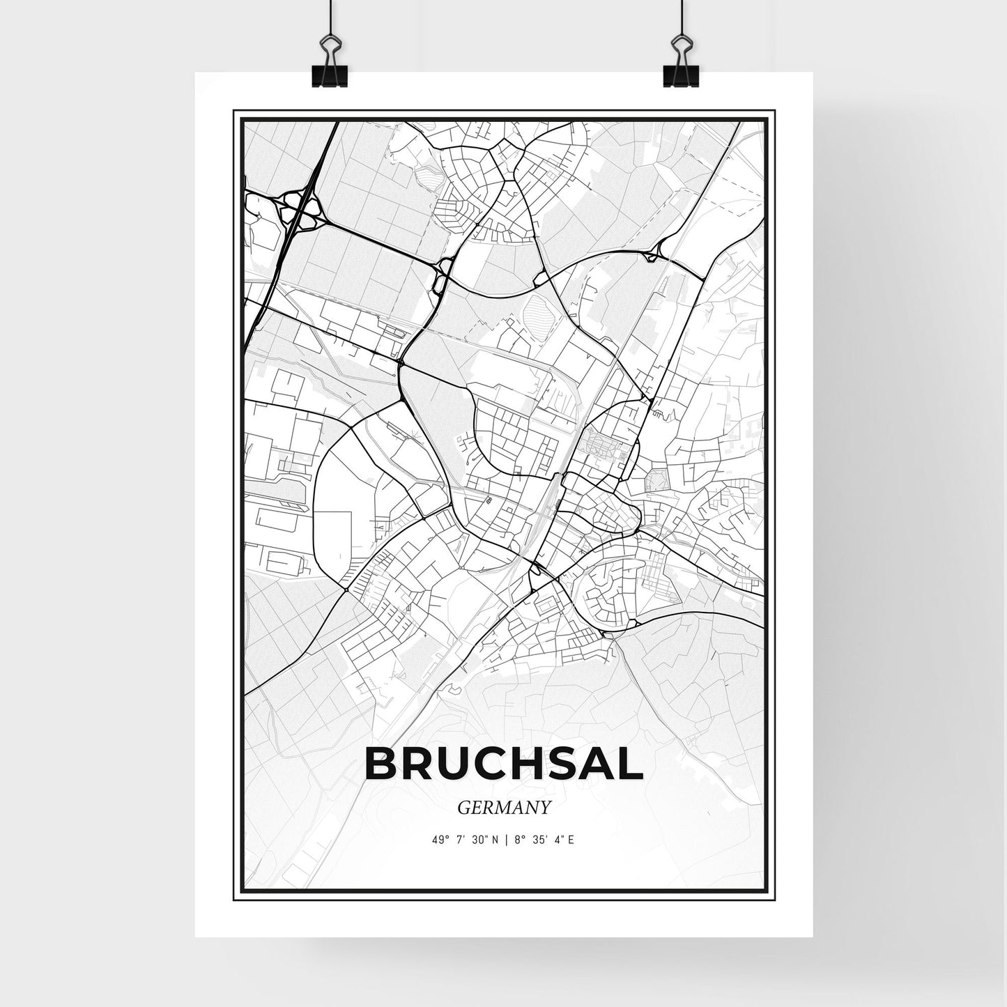 Bruchsal Germany - Premium City Map Poster