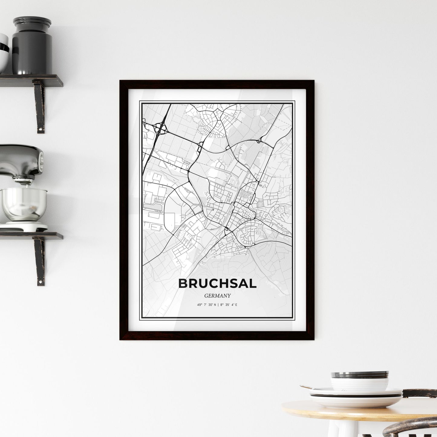 Bruchsal Germany - Minimal City Map