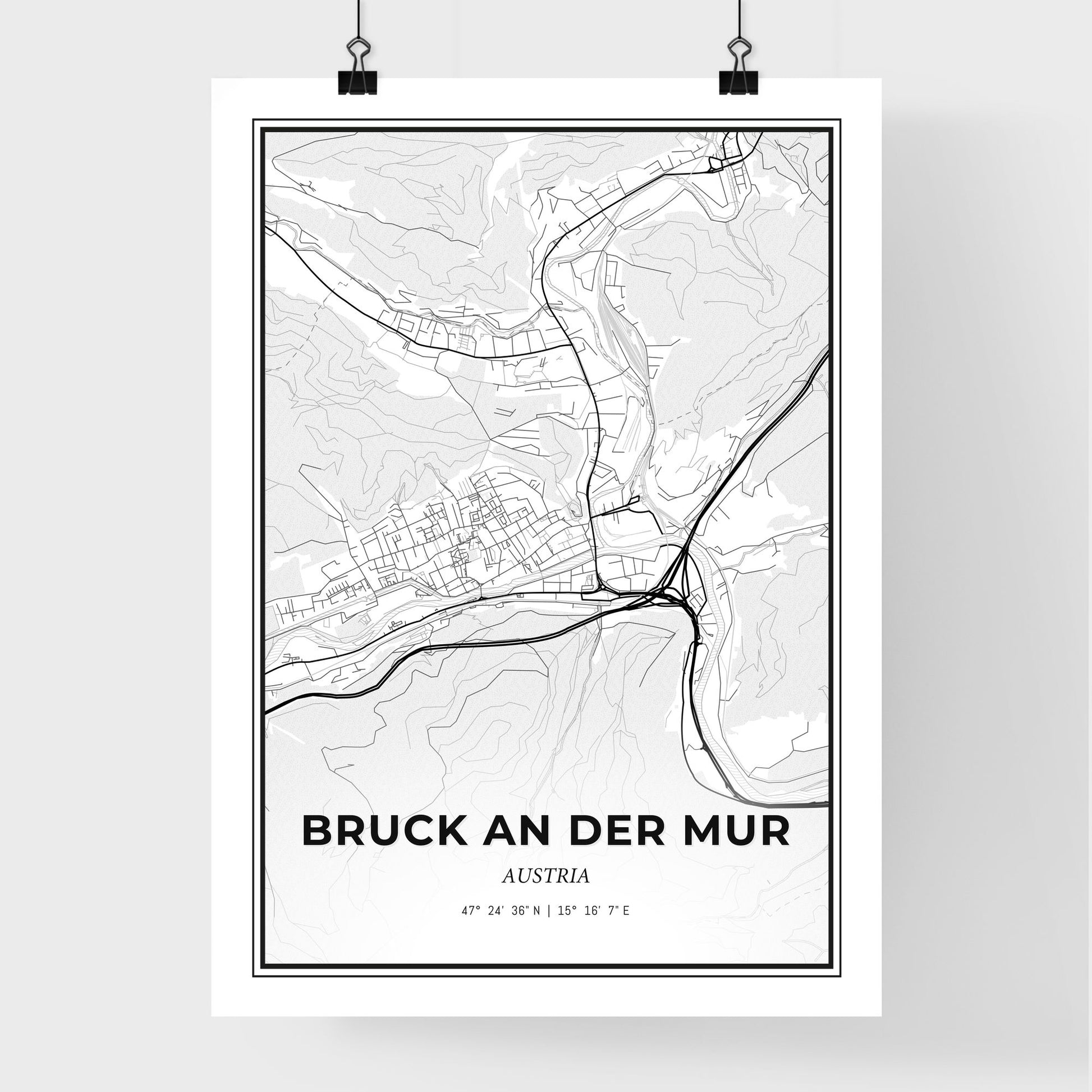 Bruck an der Mur Austria - Premium City Map Poster