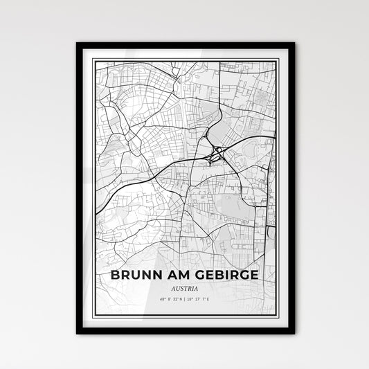 Brunn am Gebirge Austria - Scandinavian Style City Map for Modern Home Decor