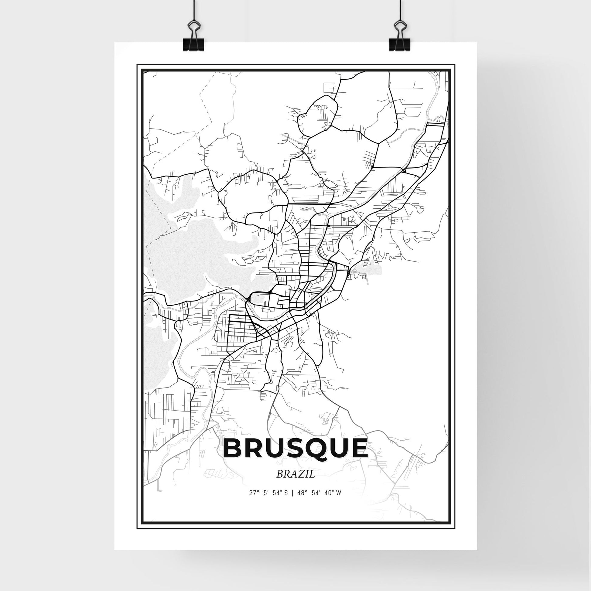 Brusque Brazil - Premium City Map Poster