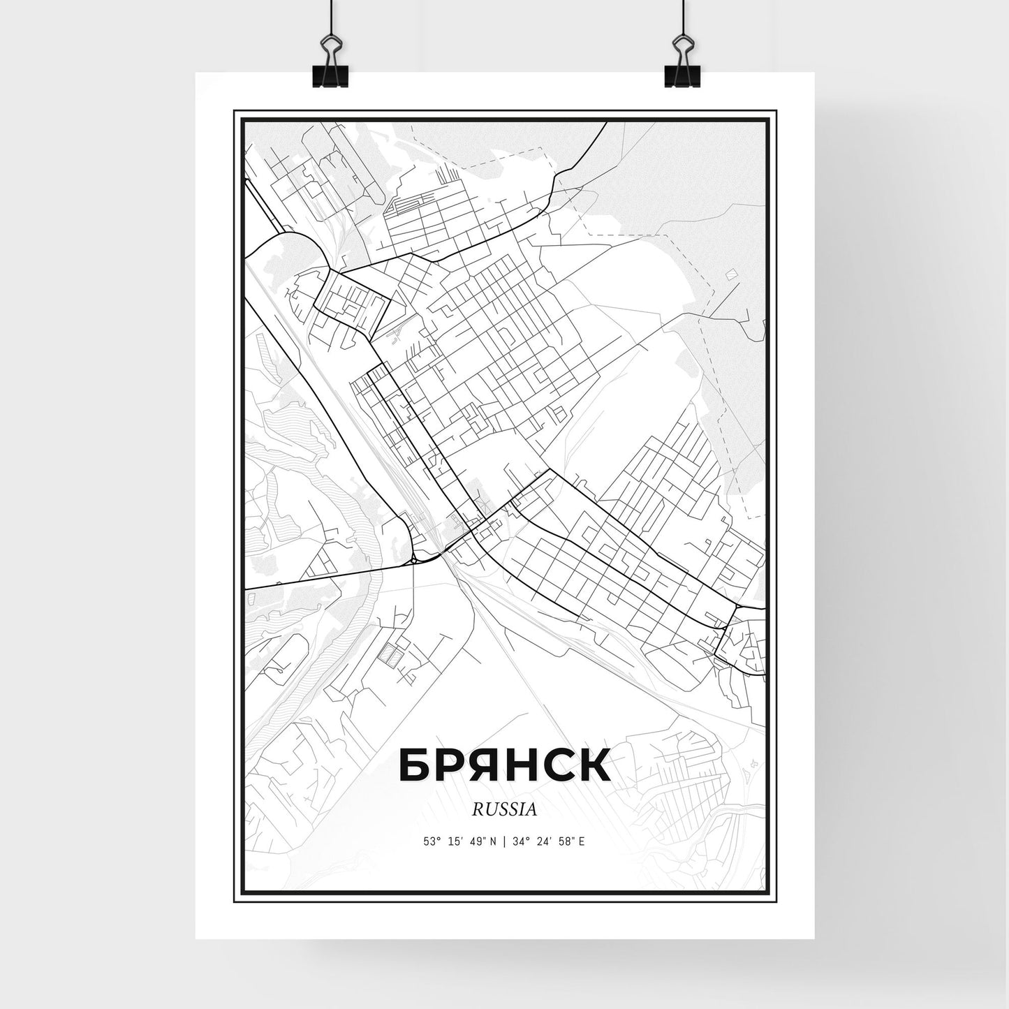 Bryansk Russia - Premium City Map Poster