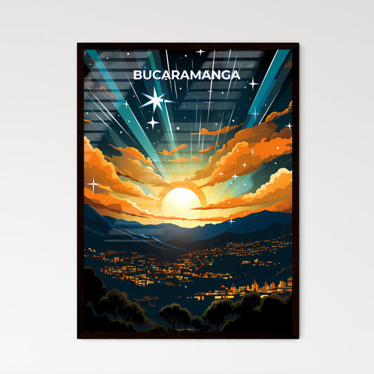 Pastel Skyline Of Bucaramanga City In Colombia During Sunset - Colorful Art Default Title