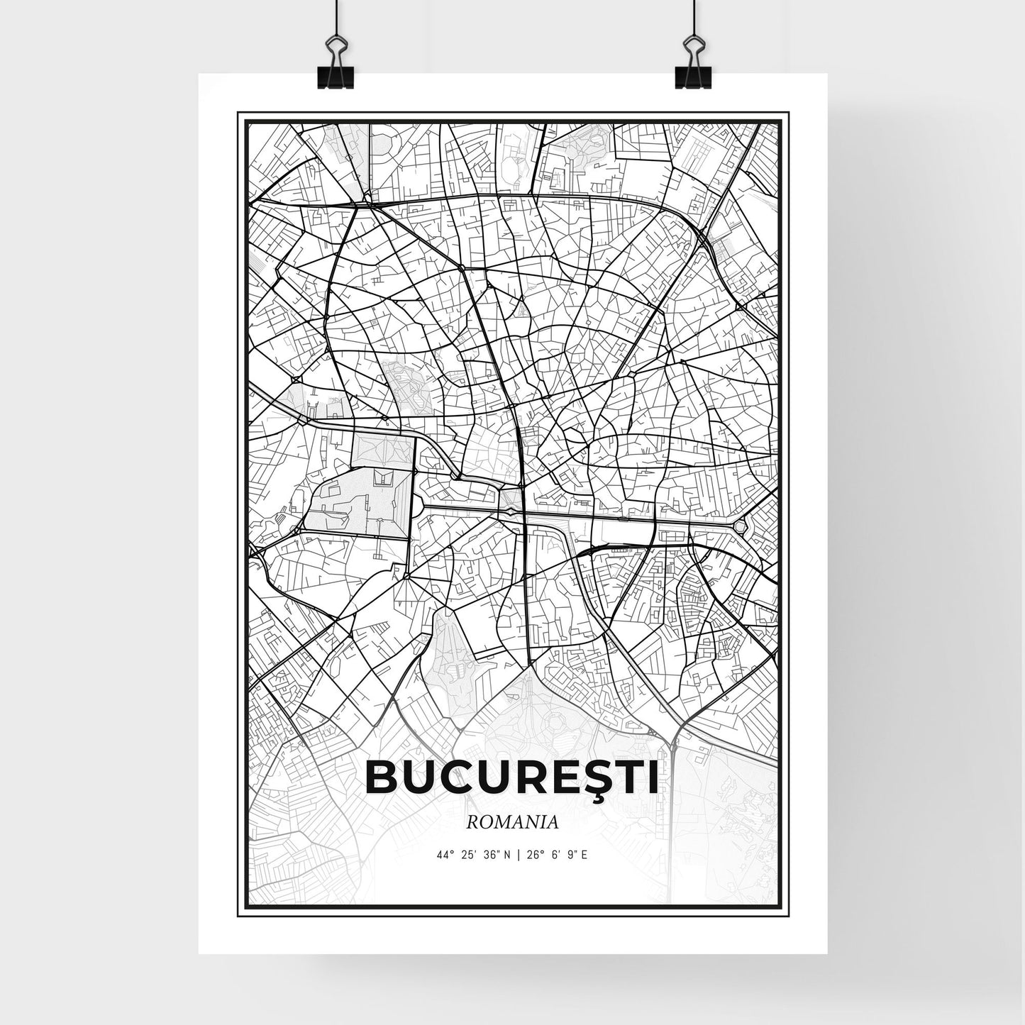 Bucharest Romania - Premium City Map Poster