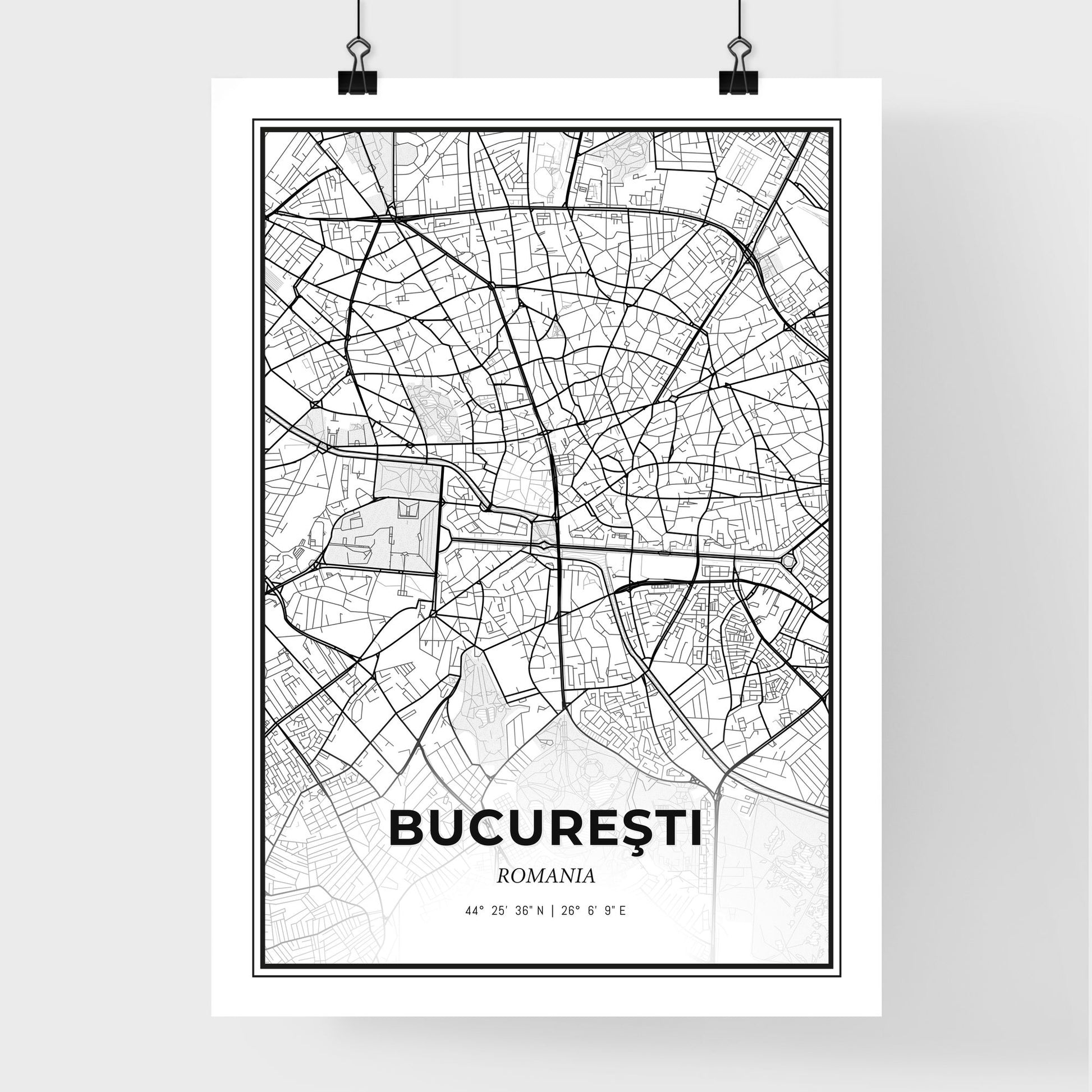 Bucharest Romania - Premium City Map Poster