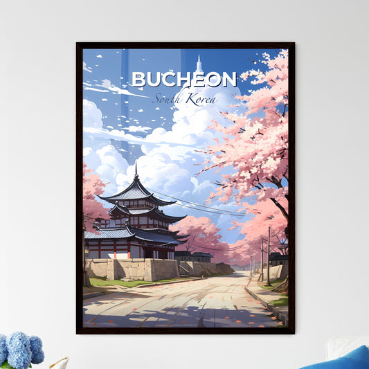 Bucheon South Korea Skyline Road Building Trees Vibrant Painting Art Digital Drawing Asia City Urban Landscape Default Title