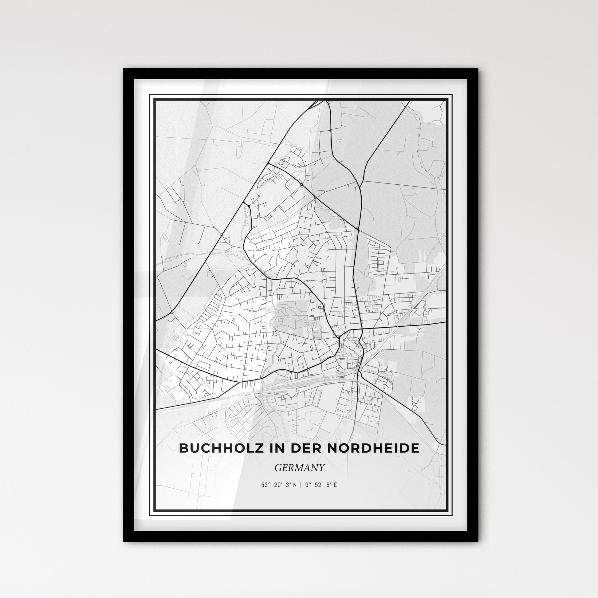 Buchholz in der Nordheide Germany - Scandinavian Style City Map for Modern Home Decor