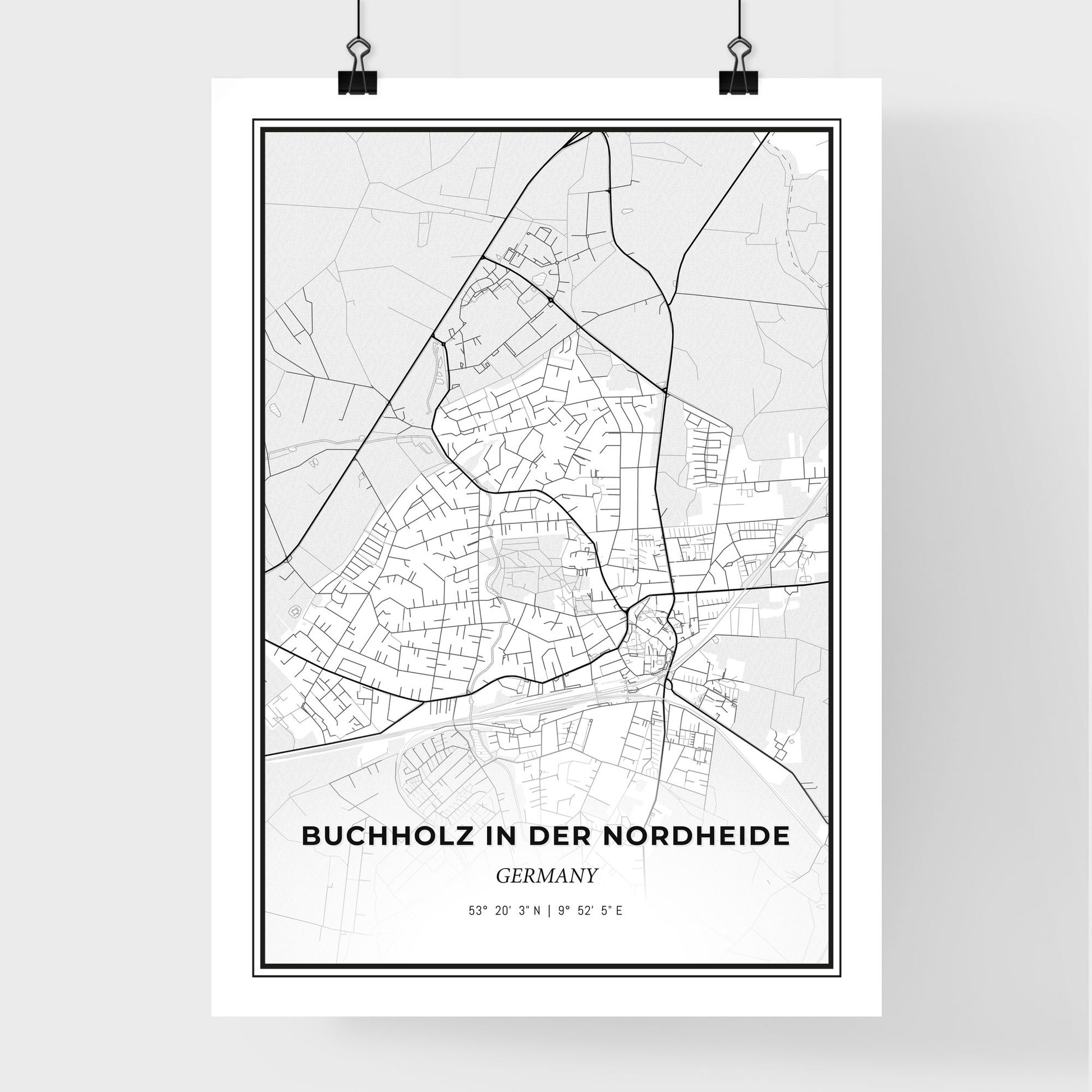 Buchholz in der Nordheide Germany - Premium City Map Poster