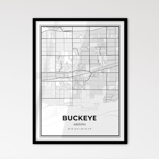 Buckeye Arizona - Scandinavian Style City Map for Modern Home Decor