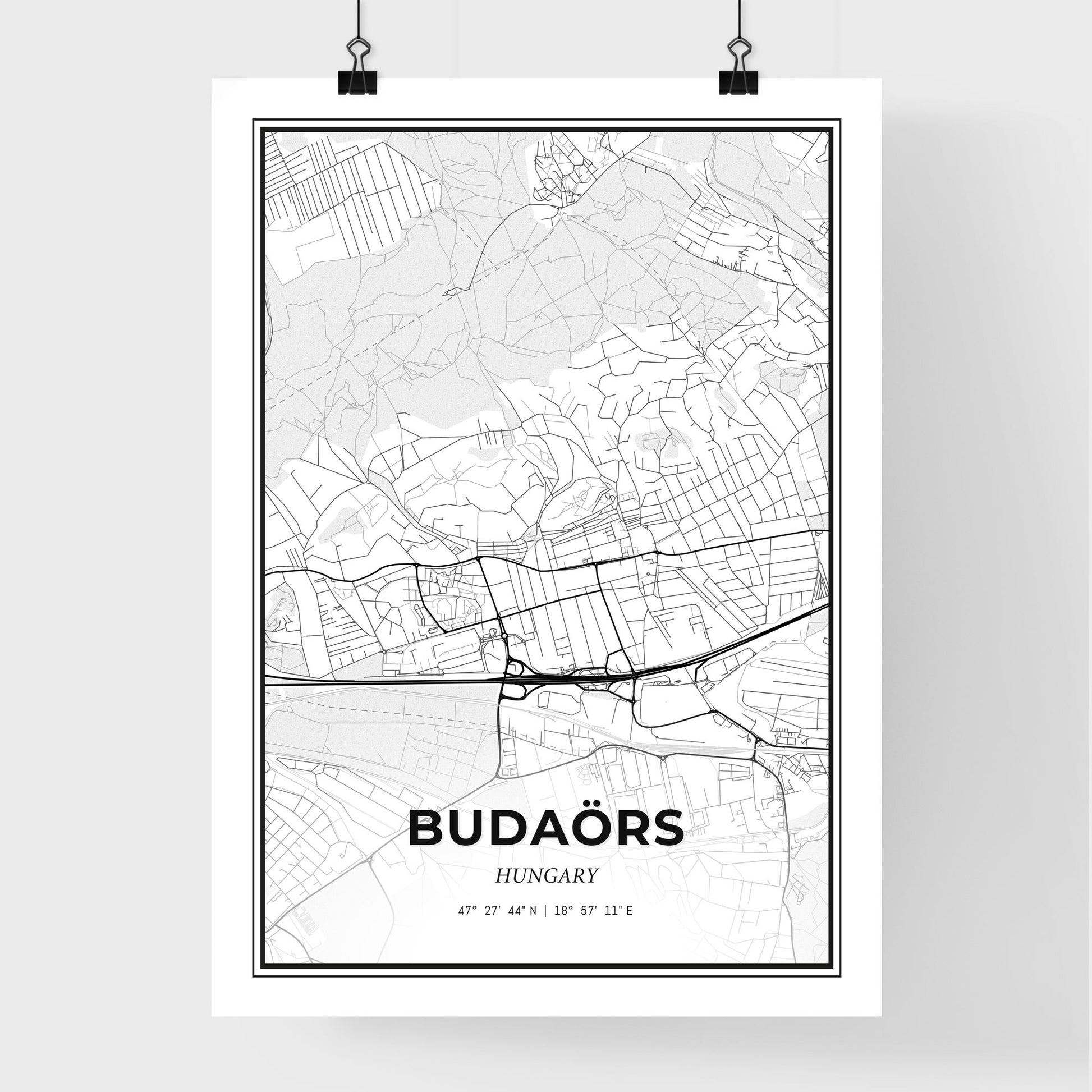 Budaörs Hungary - Premium City Map Poster