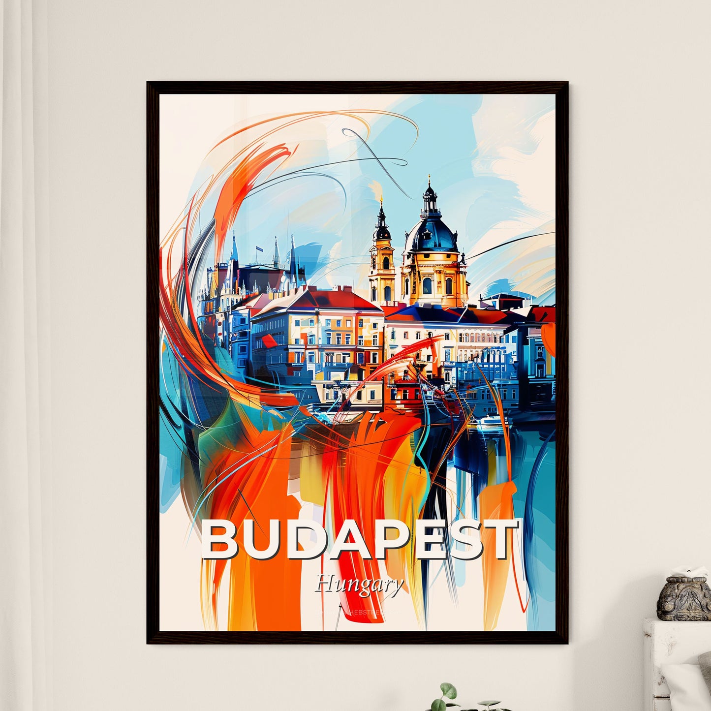 Vibrant Budapest, Hungary - A Colorful Painting Of A City