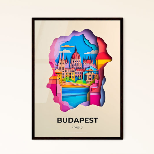 Vivid Budapest, Hungary - a paper cut of a city with a river