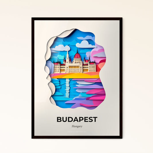 Vivid Budapest, Hungary - a paper cut of a city with a river