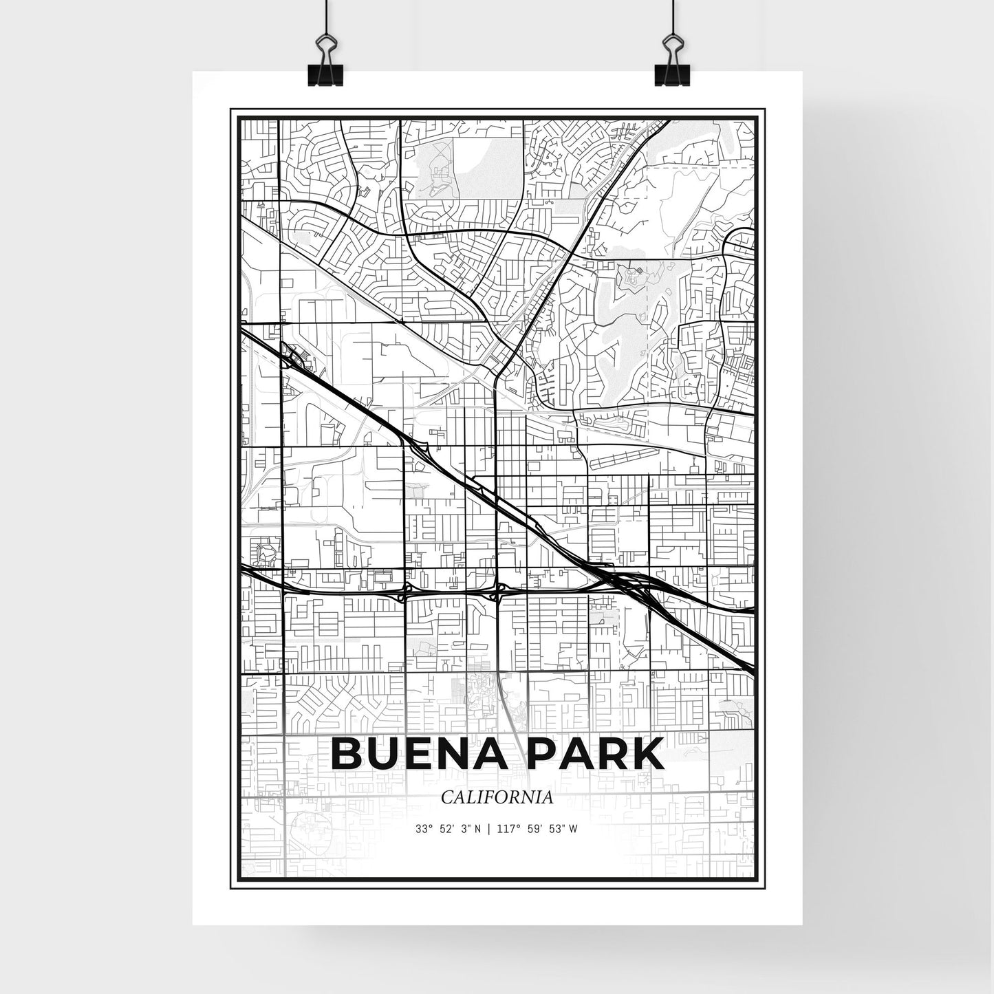 Buena Park California - Premium City Map Poster