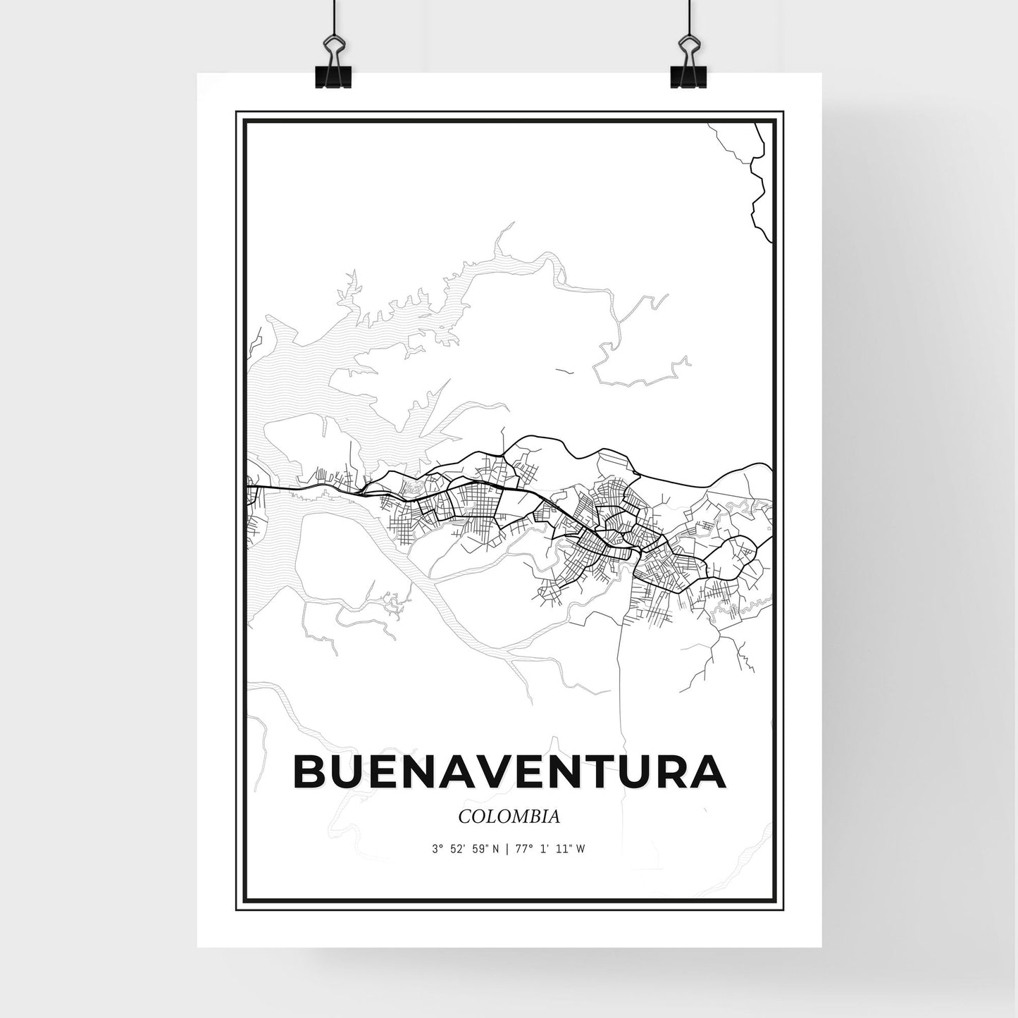 Buenaventura Colombia - Premium City Map Poster