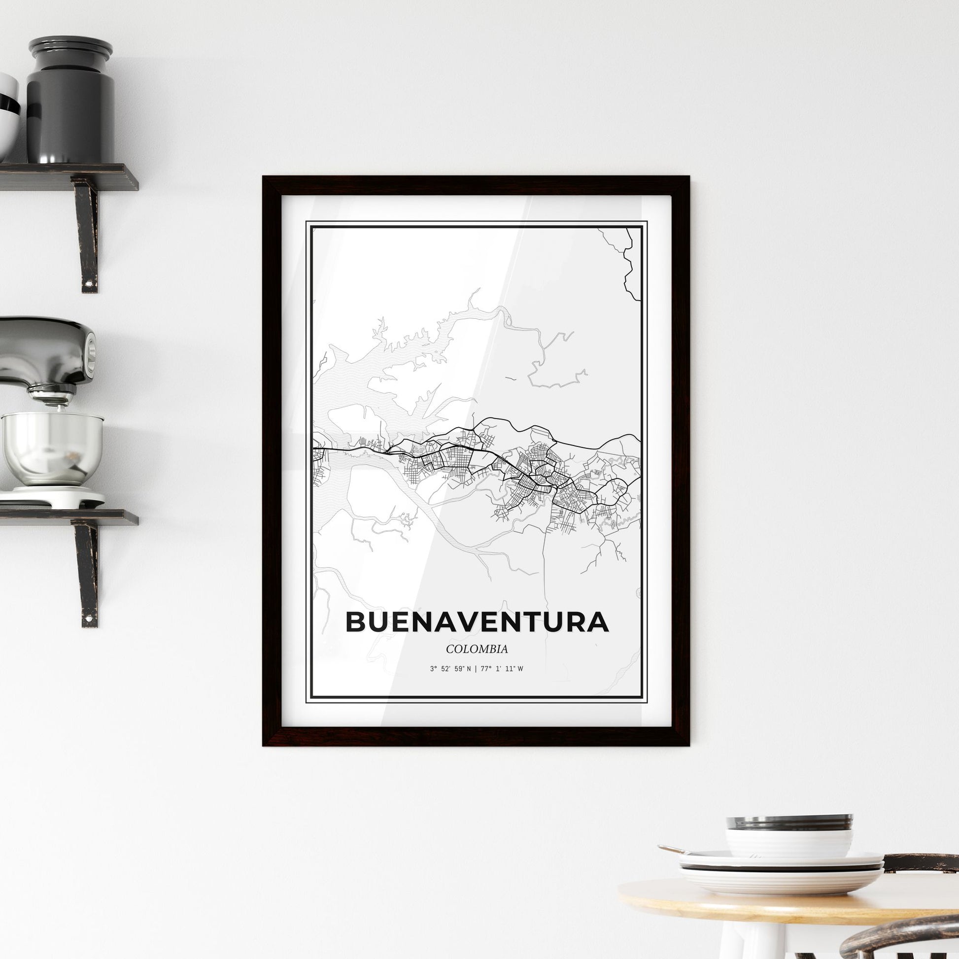 Buenaventura Colombia - Minimal City Map