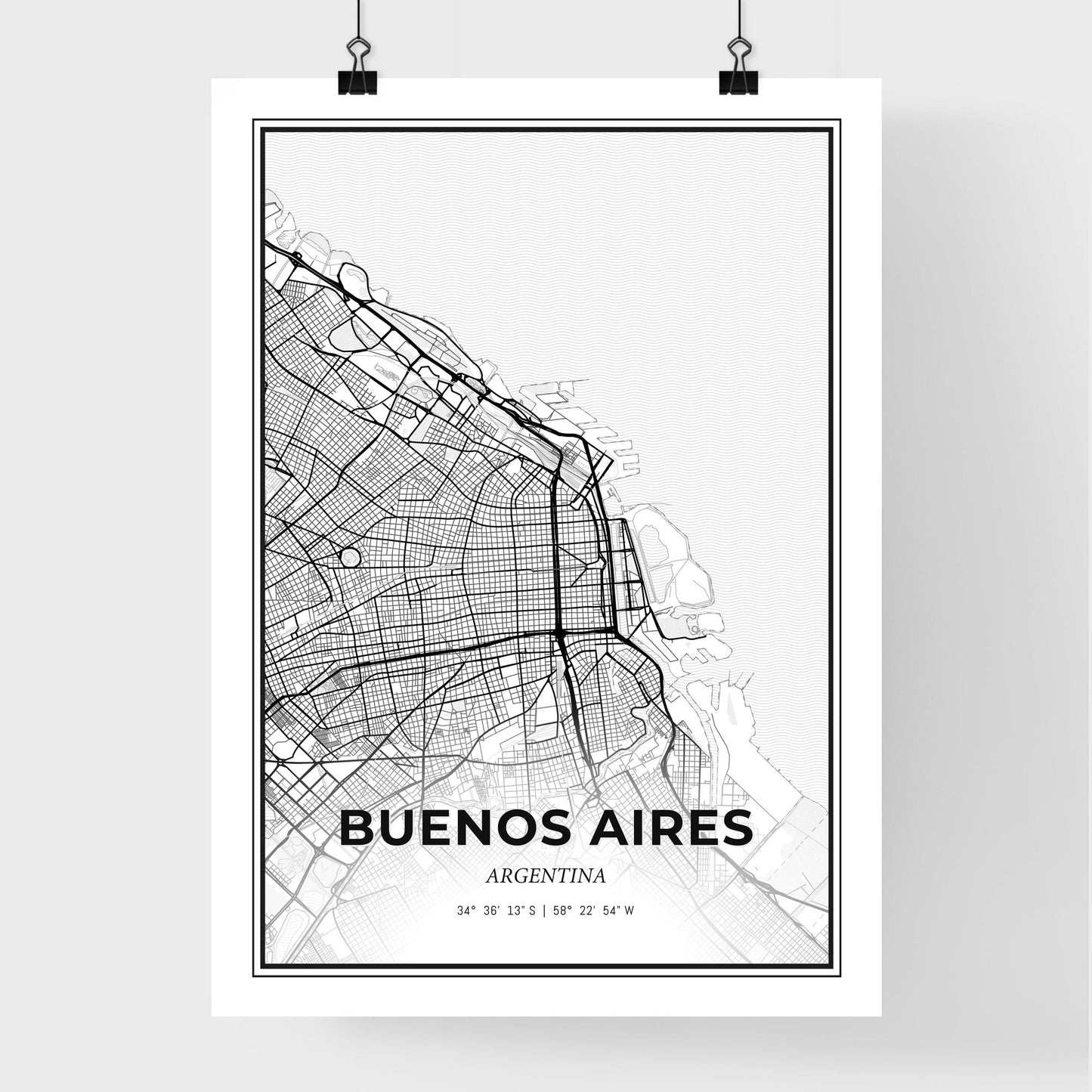 Buenos Aires Argentina - Premium City Map Poster