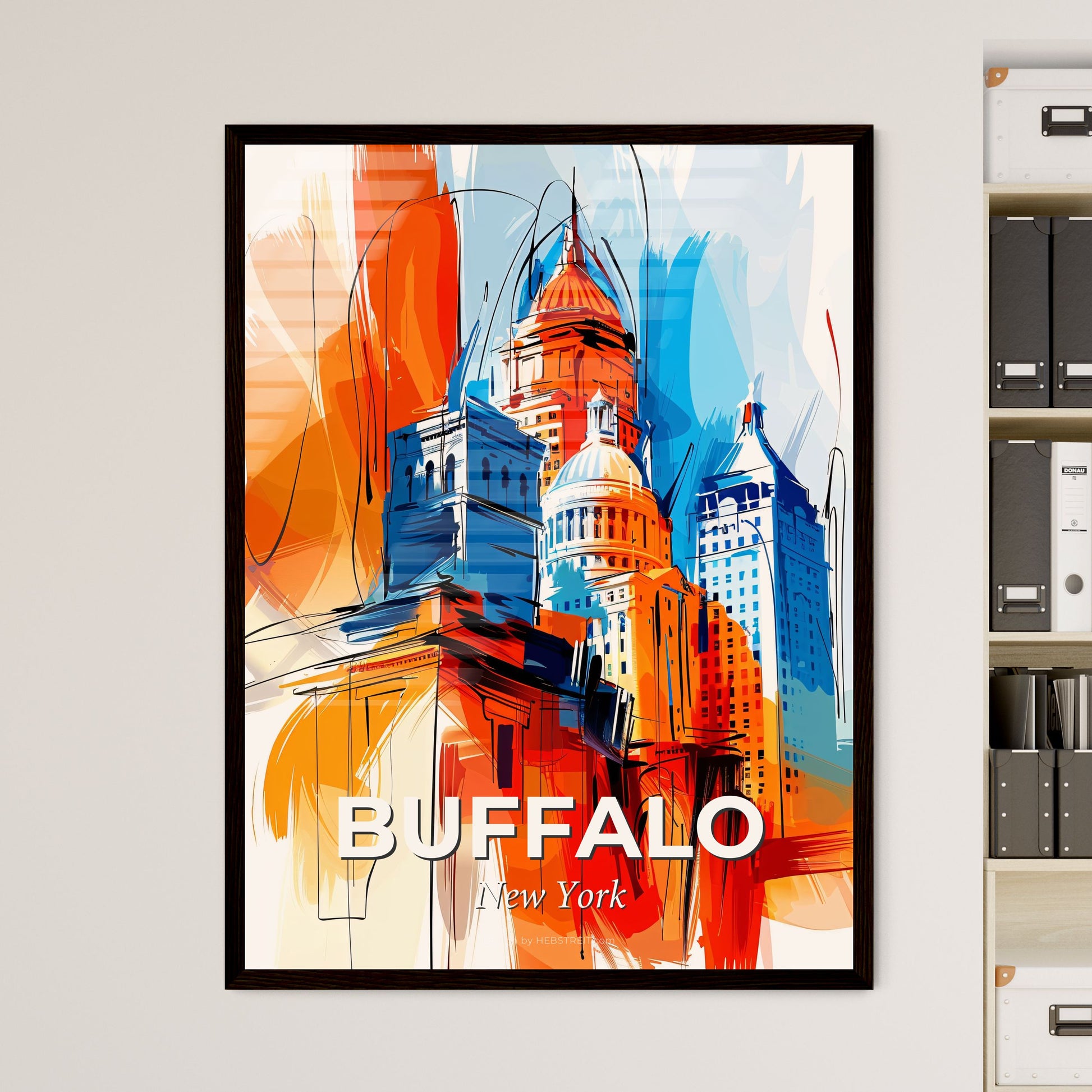 Vibrant Buffalo, New York - A Colorful Painting Of A City