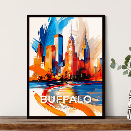 Vibrant Buffalo, New York - A Colorful Cityscape With A White Background