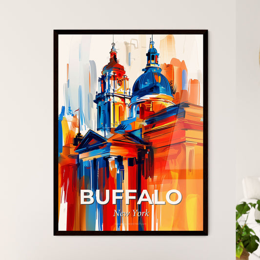 Vibrant Buffalo, New York - A Painting Of A Building With A Blue Dome And Columns