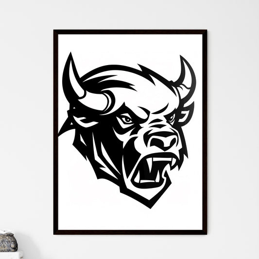 Bold Buffalo: Vibrant Artwork, Vinyl Sticker Style, Clean Black & White Design, Focus on Thick Lines, Clear Background Default Title